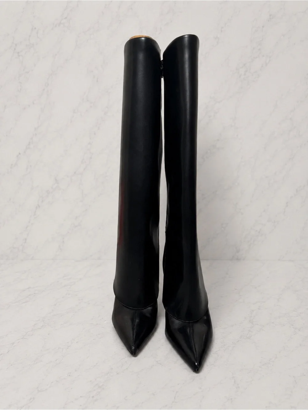 INC Black Knee High Pointed Toe Stiletto Boots